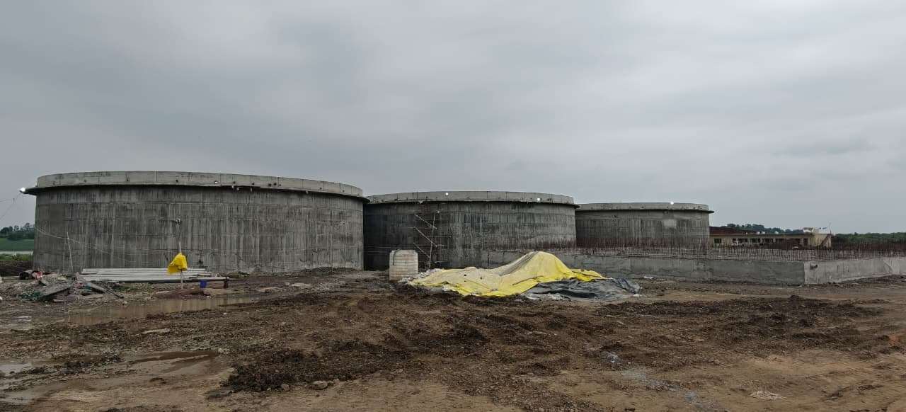 CBG Organics compressed biogas plant construction site at Village Nehgawan, Guna